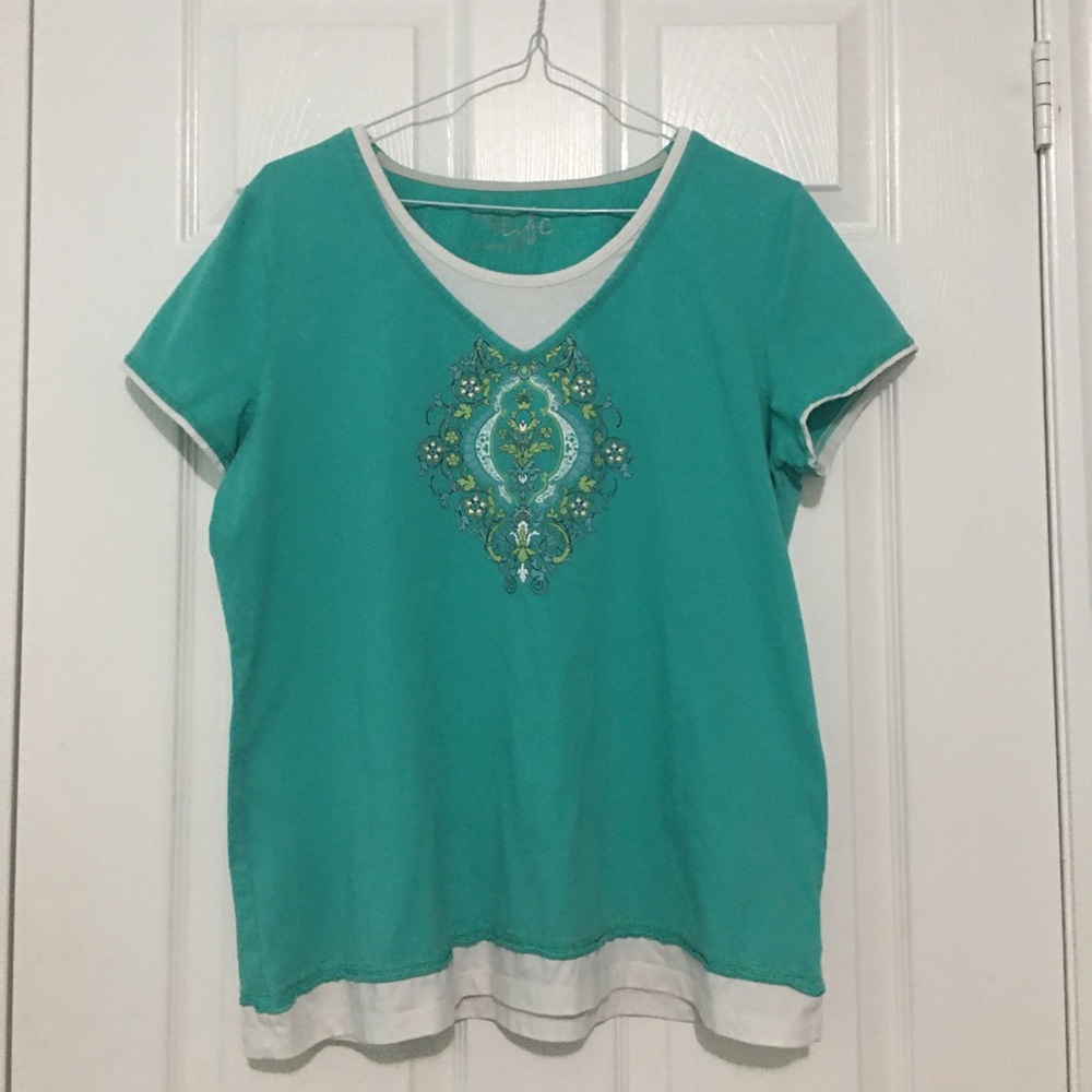 cute teal sea green graphic t shirt